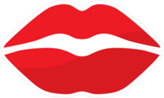 Simple Red Lips Icon Sticker