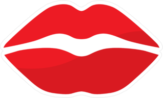 Simple Red Lips Icon Sticker
