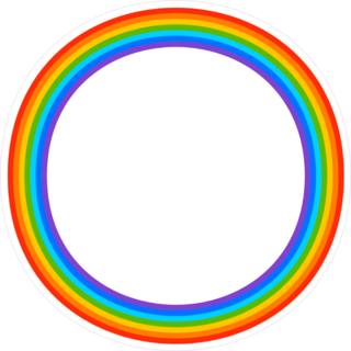 Simple Round Rainbow Circle Sticker