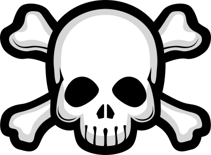Simple Shaded Skull And Crossbones Sticker