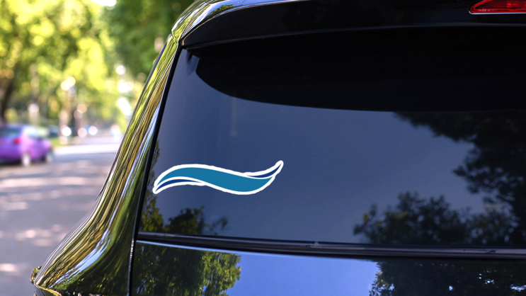 Simple Shape Wave Sticker on a Rear Car Window (New) example