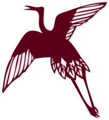 Simple Silhouette Material Of Crane Maroon Sticker
