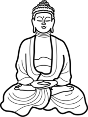 Simple Sitting Buddha Statue Sticker