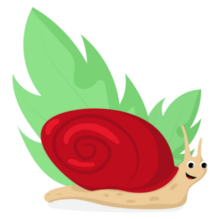 Simple Snail On Green Background Sticker