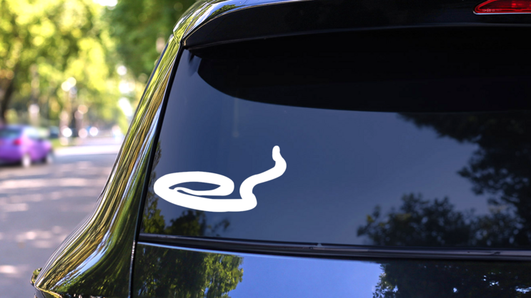 Simple Snake Silhouette Sticker on a Rear Car Window (New) example