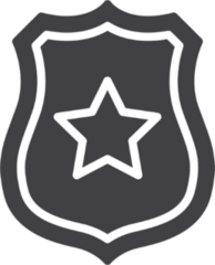 Simple Solid Police Badge Sticker