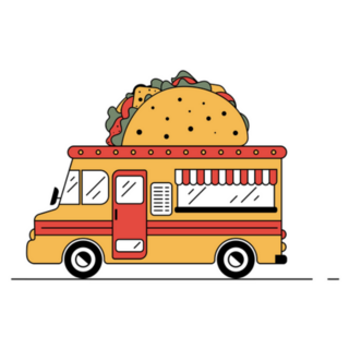 Simple Street Food Truck Taco Sticker