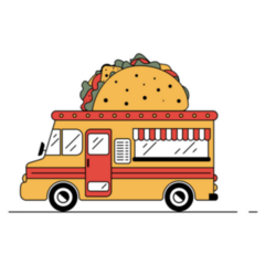 Simple Street Food Truck Taco Sticker