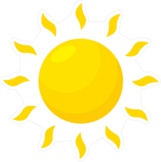 Simple Sun Cartoon Sticker
