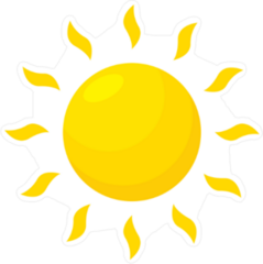 Simple Sun Cartoon Sticker