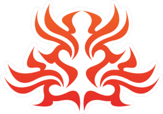 Simple Symmetrical Tribal Flame Decoration Sticker