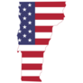 Simple Us Flag Map Of The Federal State Of Vermont Sticker