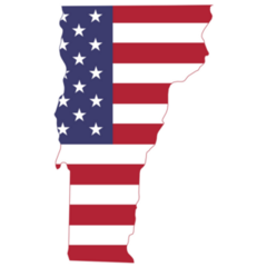 Simple Us Flag Map Of The Federal State Of Vermont Sticker
