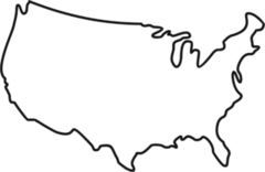 Simple US Map Outline Sticker