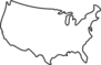 Simple US Map Outline Sticker
