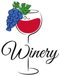 Simple Winery With Glass Of Red Wine And Grapes Sticker
