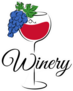 Simple Winery With Glass Of Red Wine And Grapes Sticker