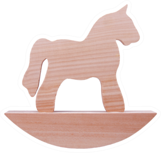 Simple Wooden Rocking Horse Toy Sticker