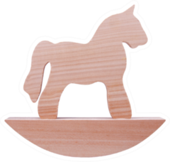 Simple Wooden Rocking Horse Toy Sticker