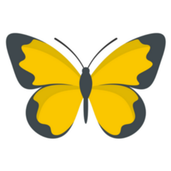 Simple Yellow and Black Butterfly Sticker