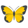Simple Yellow and Black Butterfly Sticker