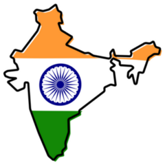Simplified Map Of India Outline Sticker