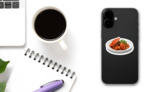 Singapore Chili Crab On Plate Sticker on a Phone (New) example