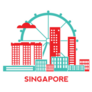 Singapore City Architecture Sticker