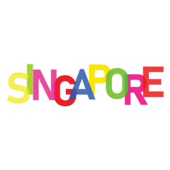 Singapore Colorful Country Name Sticker