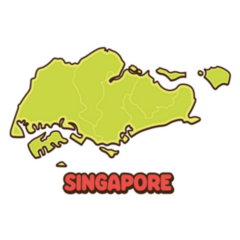 Singapore Country Map Icon Sticker
