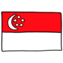 Singapore Flag Doodle Sticker