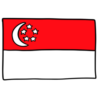 Singapore Flag Doodle Sticker