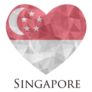 Singapore Flag Heart Geometric Sticker