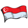 Singapore Flag Illustration Sticker