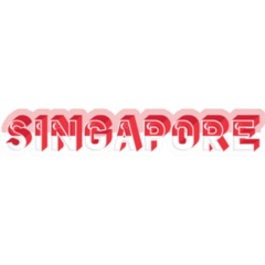 Singapore Flag Lettering On Pink Sticker