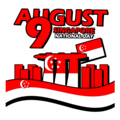 Singapore Flag National Day Proud Banner Sticker 