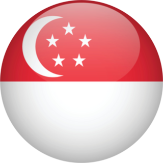 Singapore Flag Round Glossy Button Sticker
