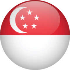 Singapore Flag Round Glossy Button Sticker