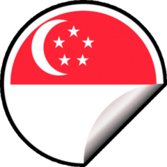 Singapore Flag Round Sticker 