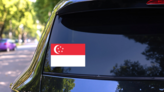 Singapore Flag Sticker on a Rear Car Window (New) example