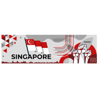 Singapore Flag With Raised Fists Banner Sticker
