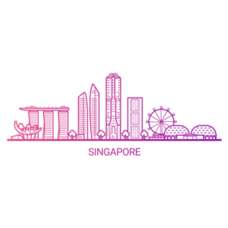 Singapore Gradient Line Sticker