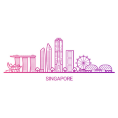 Singapore Gradient Line Sticker