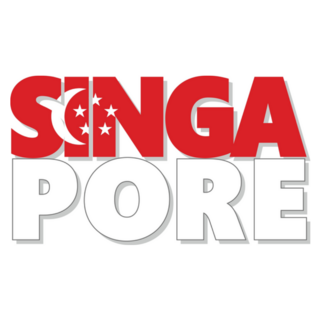 Singapore Lettering Made Of Flag Sticker