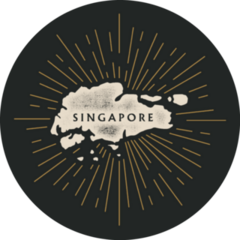 Singapore Map Grunge Texture Sticker