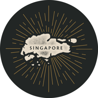 Singapore Map Grunge Texture Sticker