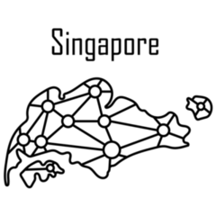 Singapore Map Icon Sticker