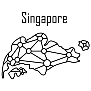 Singapore Map Icon Sticker