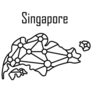 Singapore Map Icon Sticker