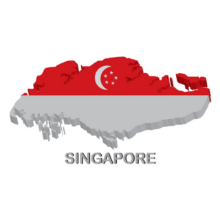 Singapore Map Lettering Sticker